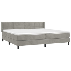 Letto Matrimoniale (con Materasso) Grigio Chiaro 200x200cm Velluto