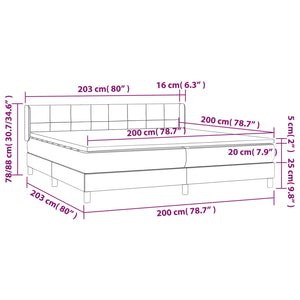 Letto Matrimoniale (con Materasso) Grigio Chiaro 200x200cm Velluto