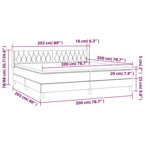 Letto Matrimoniale (con Materasso) Grigio Chiaro 200x200cm Velluto