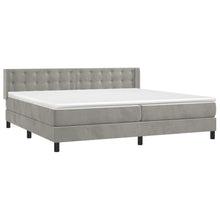 Load image into Gallery viewer, Letto Matrimoniale (con Materasso) Grigio Chiaro 200x200cm Velluto