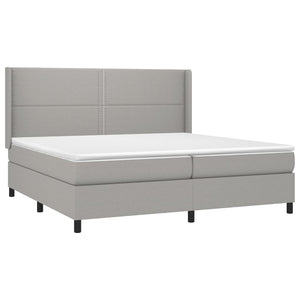 Letto Matrimoniale (con Materasso) Grigio Chiaro 200x200cm Tessuto