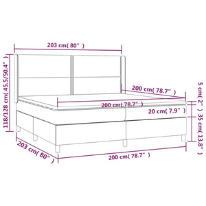 Letto Matrimoniale (con Materasso) Grigio Chiaro 200x200cm Tessuto