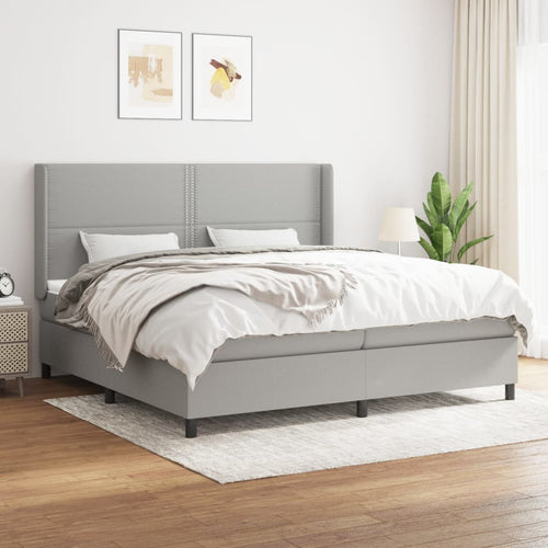 Letto Matrimoniale (con Materasso) Grigio Chiaro 200x200cm Tessuto