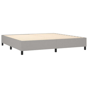 Letto Matrimoniale (con Materasso) Grigio Chiaro 200x200cm Tessuto