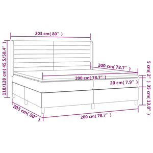 Letto Matrimoniale (con Materasso) Grigio Chiaro 200x200cm Tessuto