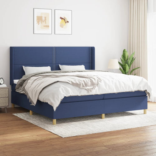 Letto Matrimoniale (con Materasso) 200x200 cm in Tessuto Blu