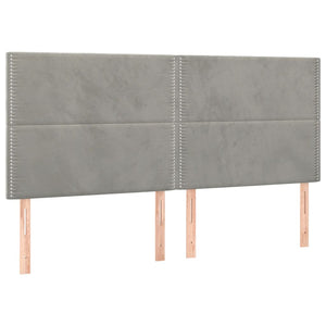 Letto Matrimoniale (con Materasso) Grigio Chiaro 200x200cm Velluto