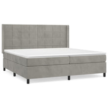 Indlæs billede til gallerivisning Letto Matrimoniale (con Materasso) Grigio Chiaro 200x200cm Velluto