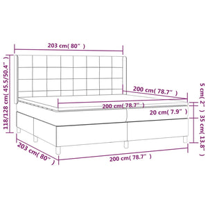 Letto Matrimoniale (con Materasso) Grigio Chiaro 200x200cm Velluto