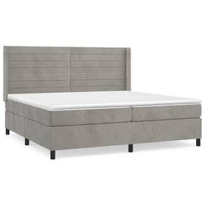 Letto Matrimoniale (con Materasso) Grigio Chiaro 200x200cm Velluto