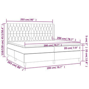 Letto Matrimoniale (con Materasso) Grigio Chiaro 200x200cm Velluto
