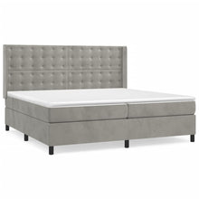 Load image into Gallery viewer, Letto Matrimoniale (con Materasso) Grigio Chiaro 200x200cm Velluto