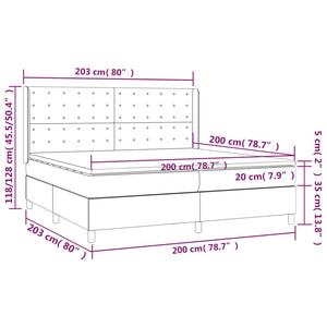 Letto Matrimoniale (con Materasso) Grigio Chiaro 200x200cm Velluto