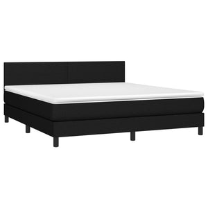 Letto Matrimoniale (con Materasso) LED  180x200 cm in Tessuto Nero