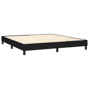 Letto Matrimoniale (con Materasso) LED  180x200 cm in Tessuto Nero