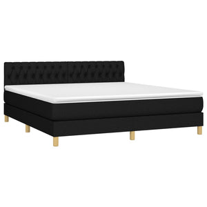 Letto Matrimoniale (con Materasso) LED  180x200 cm in Tessuto Nero