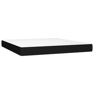 Letto Matrimoniale (con Materasso) LED  180x200 cm in Tessuto Nero