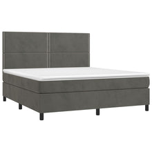 Charger l&#39;image dans la galerie, Letto Matrimoniale (con Materasso) LED  180x200 cm Grigio Scuro