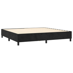 Letto Matrimoniale (con Materasso) LED  200x200 cm in Velluto Nero