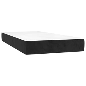 Letto Matrimoniale (con Materasso) LED  200x200 cm in Velluto Nero