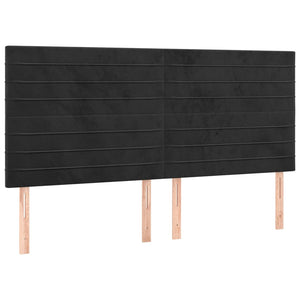 Letto Matrimoniale (con Materasso) LED  200x200 cm in Velluto Nero