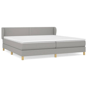 Letto Matrimoniale (con Materasso) Grigio Chiaro 200x200cm Tessuto