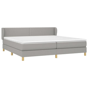 Letto Matrimoniale (con Materasso) Grigio Chiaro 200x200cm Tessuto