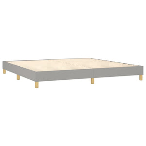 Letto Matrimoniale (con Materasso) Grigio Chiaro 200x200cm Tessuto