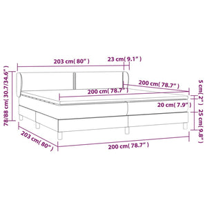 Letto Matrimoniale (con Materasso) Grigio Chiaro 200x200cm Tessuto