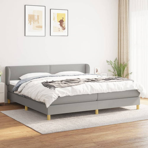 Letto Matrimoniale (con Materasso) Grigio Chiaro 200x200cm Tessuto