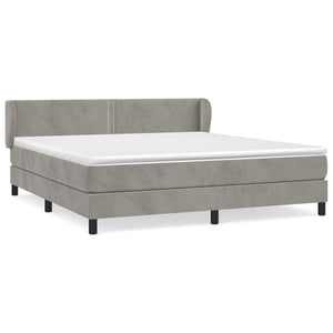 Letto Matrimoniale (con Materasso) Grigio Chiaro 180x200cm Velluto
