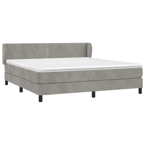 Letto Matrimoniale (con Materasso) Grigio Chiaro 180x200cm Velluto