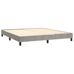 Letto Matrimoniale (con Materasso) Grigio Chiaro 180x200cm Velluto