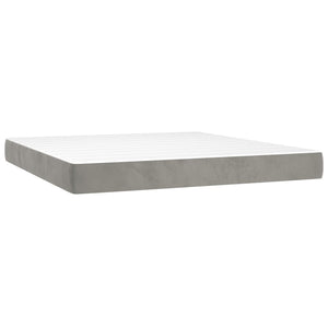 Letto Matrimoniale (con Materasso) Grigio Chiaro 180x200cm Velluto