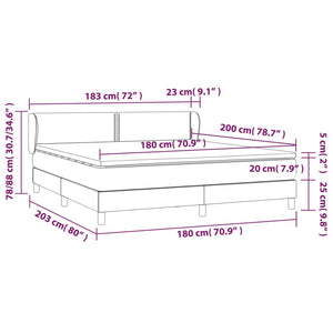 Letto Matrimoniale (con Materasso) Grigio Chiaro 180x200cm Velluto