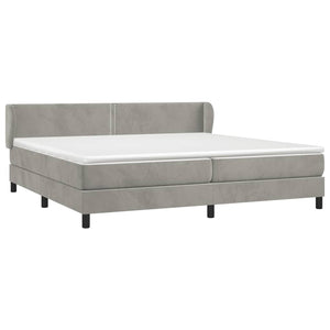 Letto Matrimoniale (con Materasso) Grigio Chiaro 200x200cm Velluto