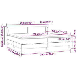 Letto Matrimoniale (con Materasso) Grigio Chiaro 200x200cm Velluto