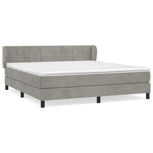 Letto Matrimoniale (con Materasso) Grigio Chiaro 180x200cm Velluto