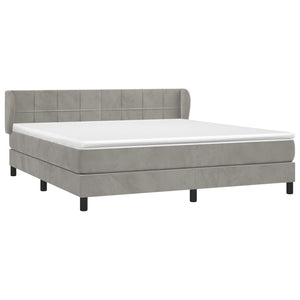 Letto Matrimoniale (con Materasso) Grigio Chiaro 180x200cm Velluto