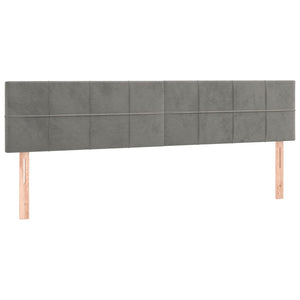 Letto Matrimoniale (con Materasso) Grigio Chiaro 180x200cm Velluto