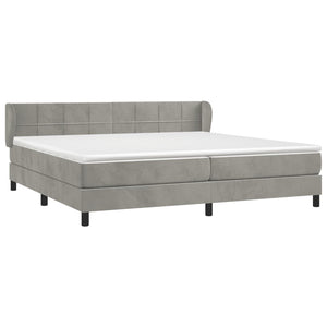 Letto Matrimoniale (con Materasso) Grigio Chiaro 200x200cm Velluto