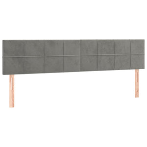 Letto Matrimoniale (con Materasso) Grigio Chiaro 200x200cm Velluto