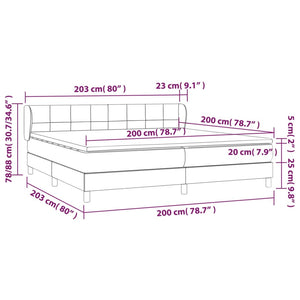 Letto Matrimoniale (con Materasso) Grigio Chiaro 200x200cm Velluto