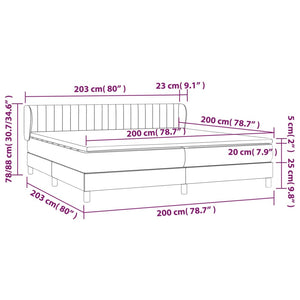 Letto Matrimoniale (con Materasso) Grigio Chiaro 200x200cm Velluto