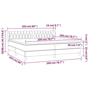 Letto Matrimoniale (con Materasso) Grigio Chiaro 200x200cm Velluto