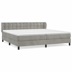 Letto Matrimoniale (con Materasso) Grigio Chiaro 200x200cm Velluto