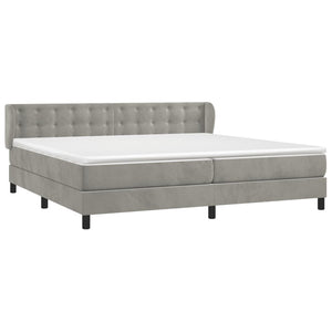 Letto Matrimoniale (con Materasso) Grigio Chiaro 200x200cm Velluto