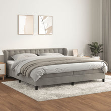 Indlæs billede til gallerivisning Letto Matrimoniale (con Materasso) Grigio Chiaro 200x200cm Velluto