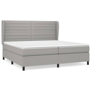Letto Matrimoniale (con Materasso) Grigio Chiaro 200x200cm Tessuto