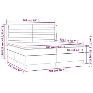 Letto Matrimoniale (con Materasso) Grigio Chiaro 200x200cm Tessuto